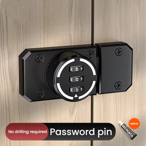 Khóa chốt mật khẩu không đục lỗ Khóa khóa ngược trong nhà Khóa cửa Bu lông cửa phòng Chốt cửa gắn trên bề mặt Khóa cửa chống trộm Khóa cửa kiểu cũ