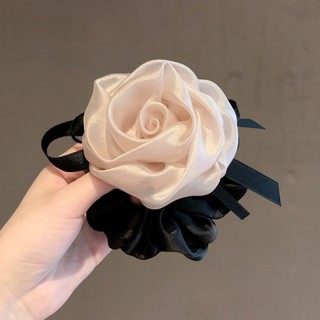 Dây buộc tóc satin hoa hồng cao cấp - Phong cách nhẹ nhàng, sang trọng