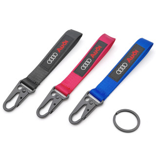 Nylon Thêu Logo Ô Tô Móc Khóa Móc Khóa Cho Xe Audi Sline A1 A2 A3 A4 A5 A6 A7 A8 Q1 Q2 Q3 Q4 Q5 Q6 Q7 Q8 TT C6 B9 B6 S1 S3 S4