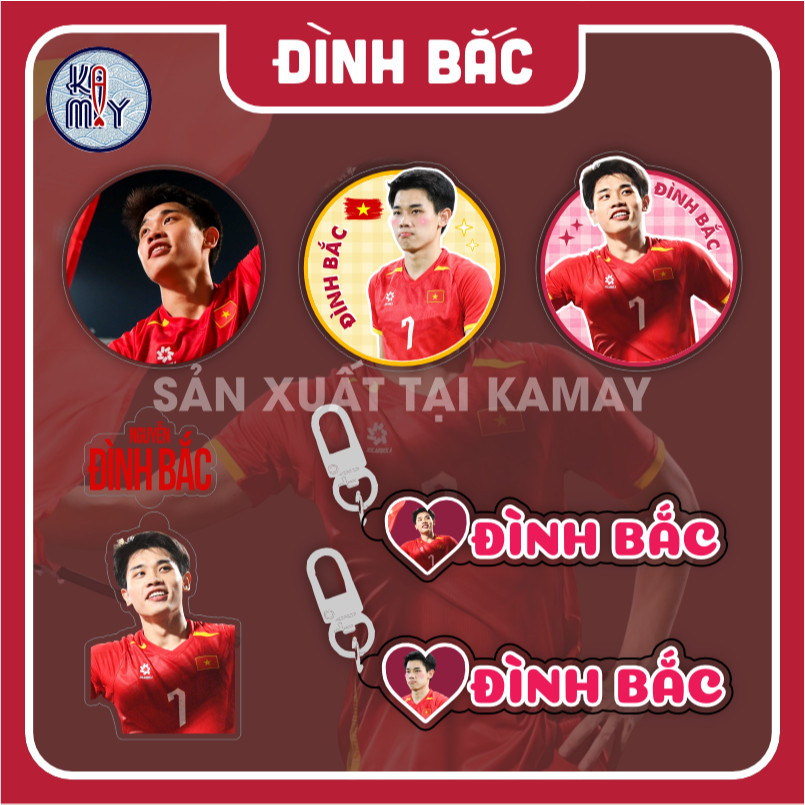 Móc khoá /Pop cầu thủ bóng đá Đình Bắc giá đỡ điện thoại - Sango