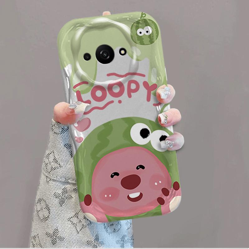Ốp Silicon Hoạt Hình Cho Redmi A3 / POCO C61 4G 3D Bé Gái Vỏ Điện Thoại Mềm Loopy Chống Sốc Ốp Lưng