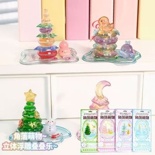 Phong Cách Mới Dập Nổi Miếng Dán Jenga Girl Handmade DIY Đồ Trang Trí Nhỏ 3D Giải Nén Miếng Dán Trang Trí Trẻ Em Giáo Dục Dán