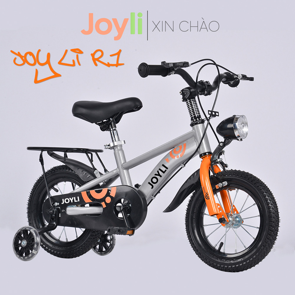 Xe Đạp Thể Thao Trẻ Em Cho Bé 2 - 7 Tuổi, Bánh Phụ, Phanh đôi, Đèn LED Ban Đêm