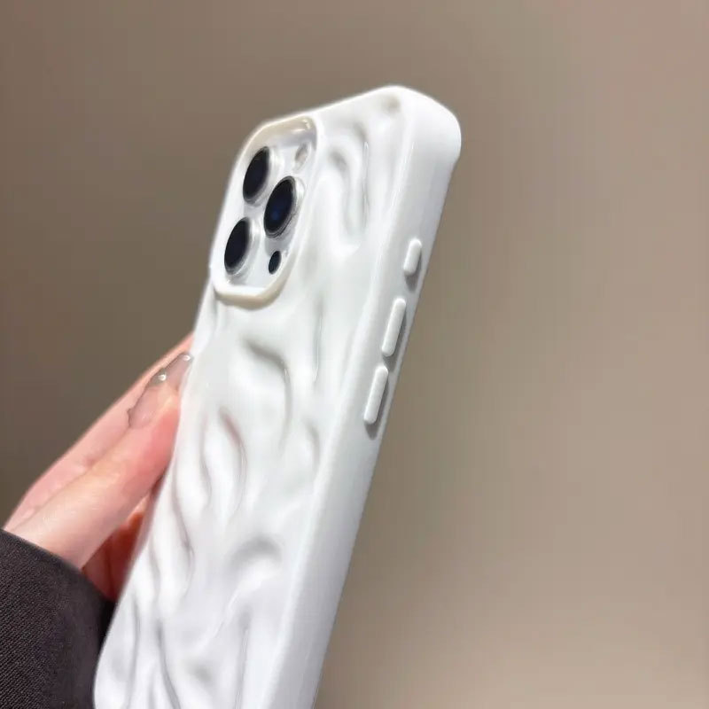 Ốp Vân Bông Keo Dễ Thương Cho iPhone 11-17 Pro Max