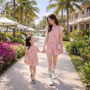 .Set đồ bộ mẹ và bé năng động bé 8-37kg mẹ 38-80kg, đồ gia đình, đồ đôi mẹ và bé gái bé trai bernie