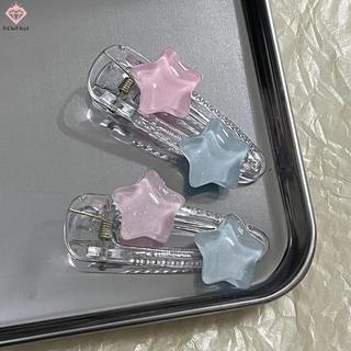 Kẹp Tóc Ngôi Sao Pentagram Màu Xanh Hồng Dễ Thương, Phụ Kiện Tóc Y2K Dành Cho Nữ Sinh Viên