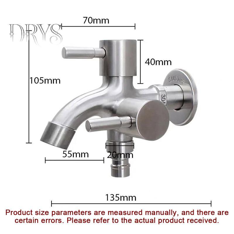 (TFT) Vòi Inox 304 Một Vào Hai Ra Đa Năng Hai Đầu Ra Vòi Máy Giặt Ngoài Trời Bồn Rửa Vườn Vòi Bể Bơi MỚI