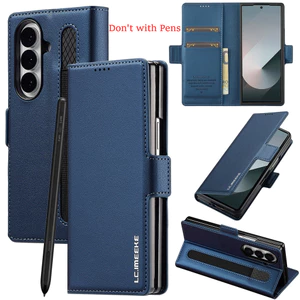 Ốp Điện Thoại Cho Samsung Galaxy Z Fold 7 / Z Fold 3 4 5 6 5G Bao Da Lật Từ Tính Có Khe Cắm Thẻ