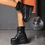 Demonia 9.5cm Giày bốt xe máy đế dày y Gothic Hồng Hot Girl Giày bốt ngắn nữ Matte Black Martin Boots