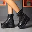 Demonia 9.5cm Giày bốt xe máy đế dày y Gothic Hồng Hot Girl Giày bốt ngắn nữ Matte Black Martin Boots