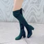 VNMZG34-39 Giày Bốt Co Giãn Kích Thước Lớn Over-the-Knee Matte Da Lộn Mỏng Hơn Nhìn Đẹp Chân Bên Dây Kéo Rider Giày Sau Trang Trí Buộc Dây