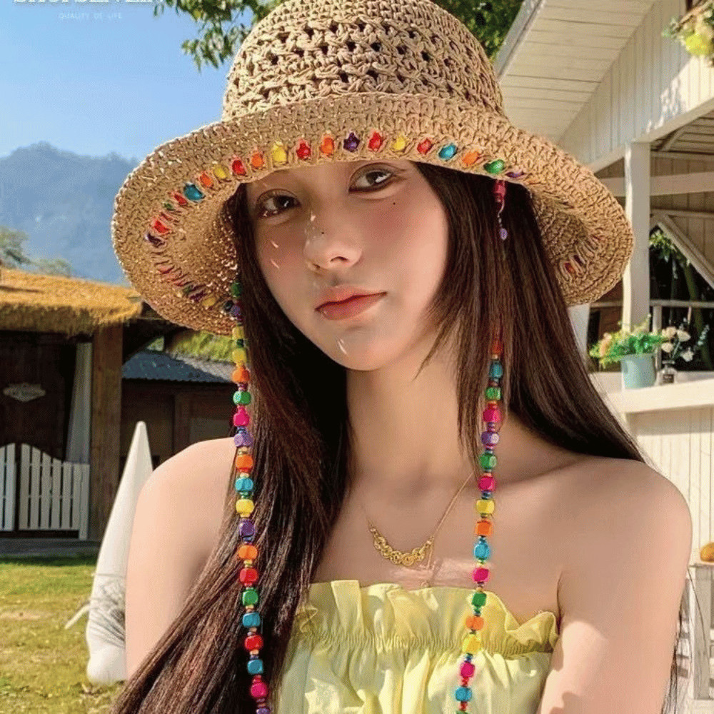 Mũ Cói Dây Quai 7 Màu Đi Biển Mềm Gấp Gọn , Nón Cói Thoáng Mát Đi Di Lịch Siêu Xinh