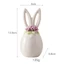 PWSEND Bunny Các bức tượng nhỏ, Tượng thỏ Mini thiết kế hoa, Trang trí bàn làm việc bằng gốm dễ thương Trang trí máy tính để bàn văn phòng