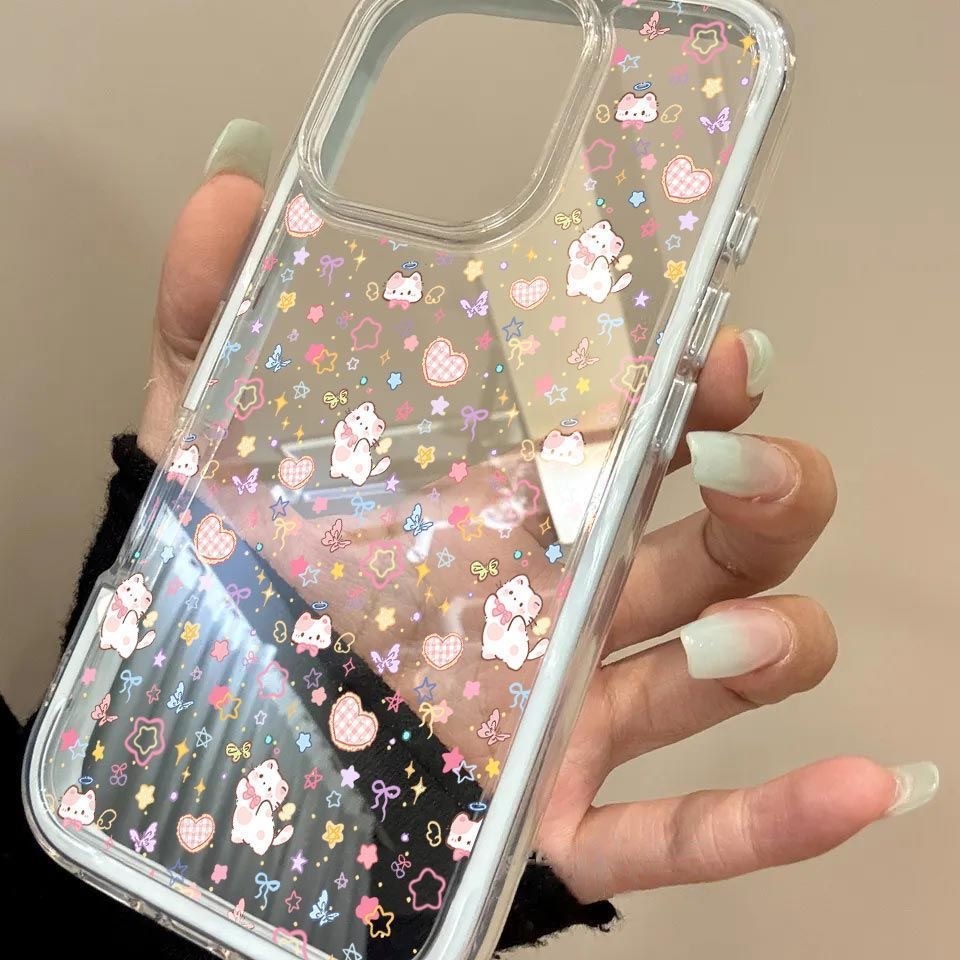 Màn hình đầy sao mèo phù hợp với vỏ điện thoại iPhone 17/16/15, iPhone 16 Pro Max/14/13 trong suốt 12/11