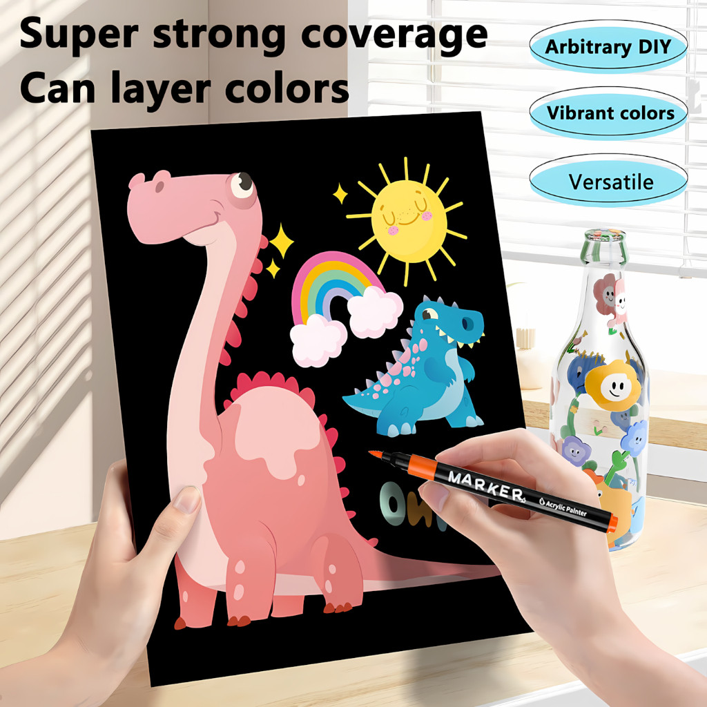 Bút Vẽ Acrylic Đầu Cọ Mềm Dễ Tẩy Rửa, Sắc Màu Đa Dạng, Quà Tặng Cho Người Yêu Nghệ Thuật