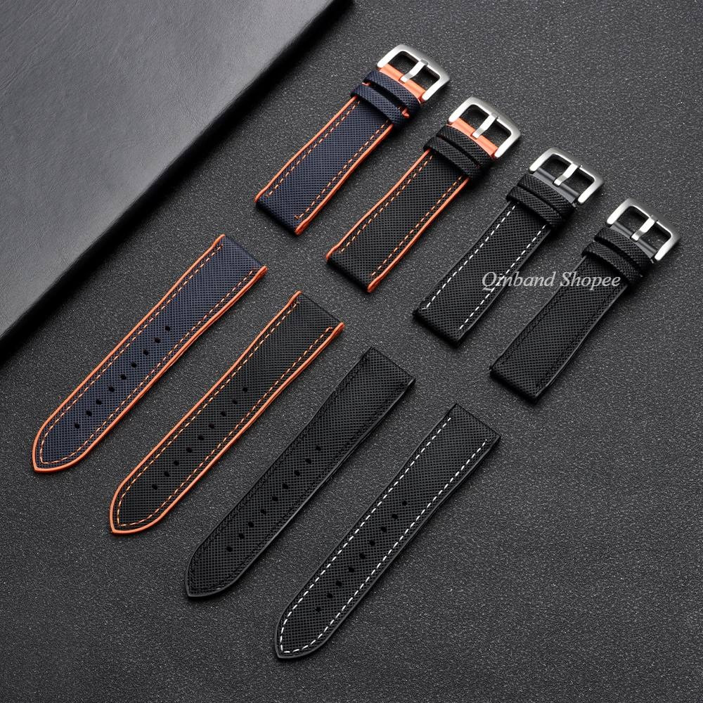 18 / 20 / 21 / 22mm Dây Đồng Hồ Silicon Cao Su TPU Cho SEIKO 5 Diver Lặn Thể Thao Vải Nylon Dây Đeo Đồng Hồ Vòng Tay Cho Nam Nữ