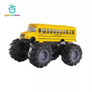 Đồ chơi xe buýt trường học Chắc chắn Bánh xe lớn sáng tạo Diecast màu vàng Đồ chơi xe buýt Monster Truck