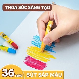 Bút Màu Sáp Dầu SángTạo - Bộ 12/24/36 Màu Giá Rẻ ChoHọc Sinh, Màu Mịn Đẹp Để Vẽ Tranh, An Toàn Tuyệt Đối, Không Dính Tay