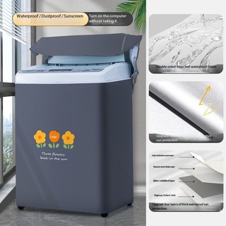 Hàng sẵn có Vận chuyển nhanh Pulsator Top Open Cover Vỏ máy giặt Dày tự động Đa năng Chống bụi Bao vải Ban công Vỏ chống nắng chống nước Vỏ bọc cảm giác cao cấp xs-2xl-2-12.5kg 01