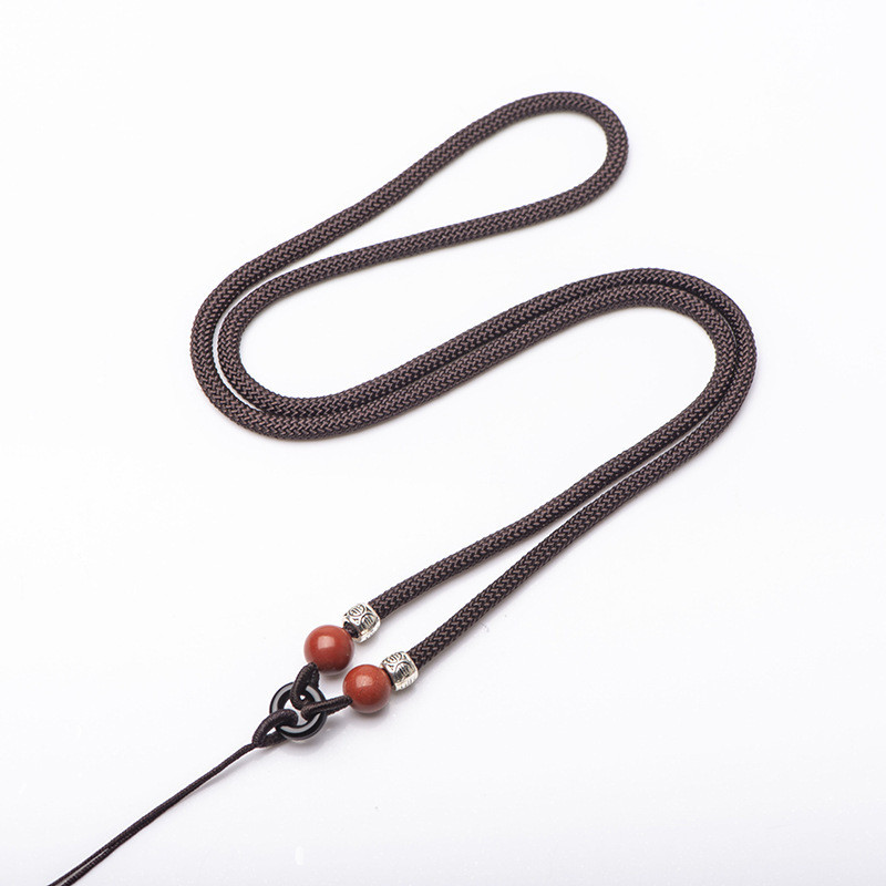 Vòng cổ mã não hổ phách đơn giản, mặt đá tự nhiên, handmade