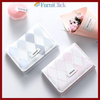 [Giao hàng từ Việt Nam] Ví đựng thẻ FURNICLICK, Túi đựng thẻ đơn giản đa chức năng, PU màu xanh phong cách Hàn Quốc có họa tiết ca rô Ví nhỏ dành cho nữ