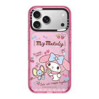 CASECASE X My Melody and Music Pink Fizz Color Clear Hard Từ Hút Tác Động Cho Apple IPhone 12 13 14 15 16 17 Pro Max Air Plus Có Hộp