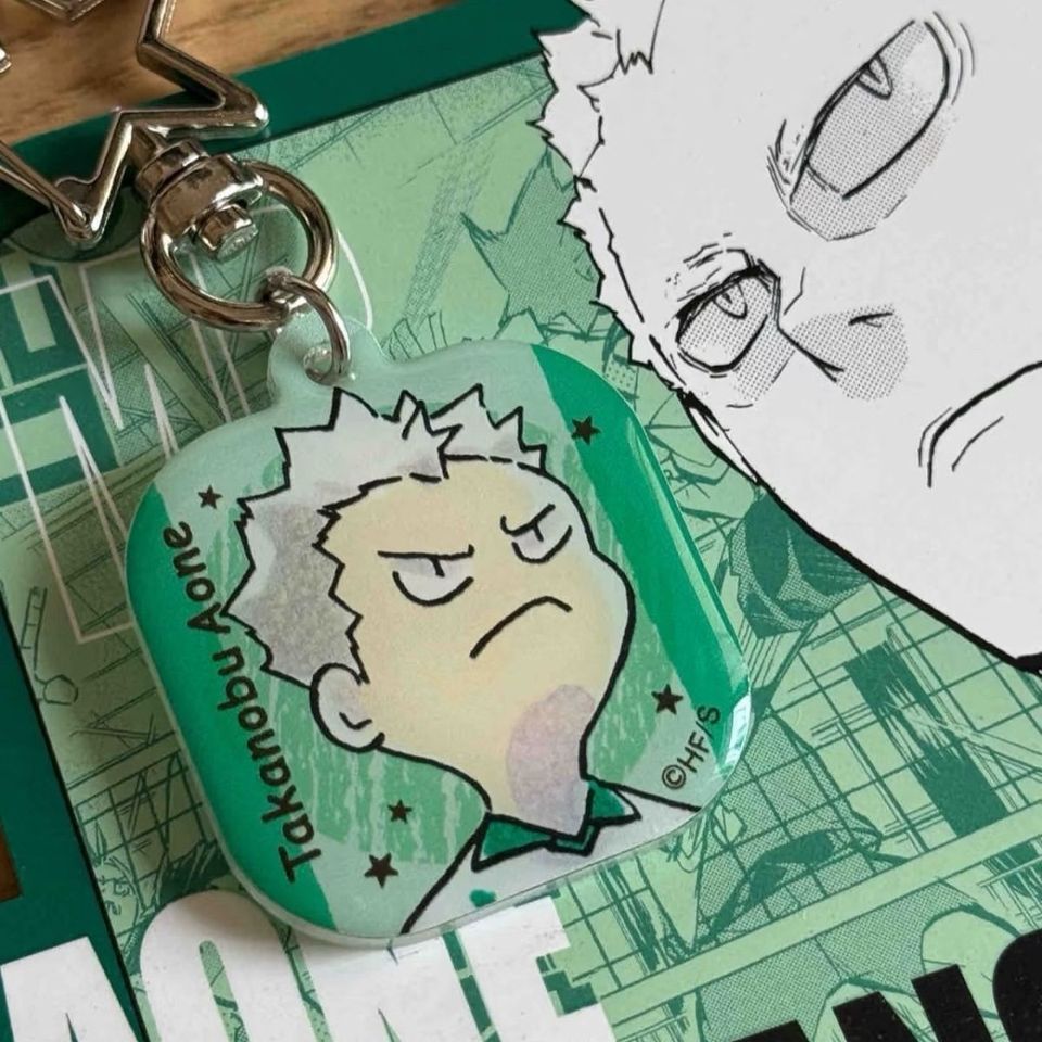 Haikyuu Anime Keychain Women Tendou Satori Acrylic Key Chain Man Takanobu Akane