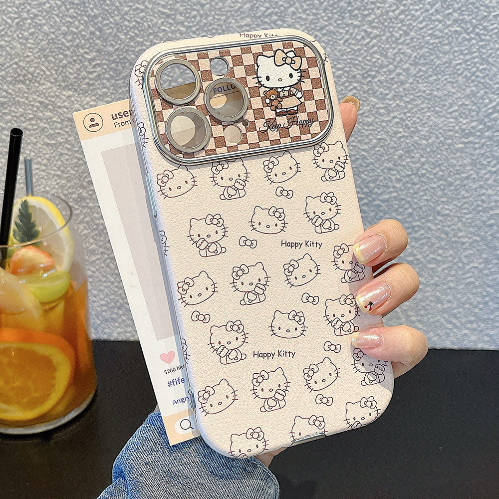 Line Cat Chain Vỏ Điện Thoại Da Windows Cho iPhone 17 Pro Max 16 15 14 13 Vỏ Bảo Vệ Chống Sốc