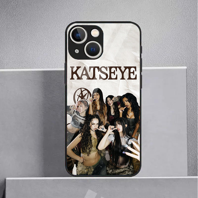 Ốp Điện Thoại Kính KATSEYE 01 Cho IPhone 16 15 14 13 12 11 Pro XR XS Max Plus Mini X XR 8 7 6s SE2 / 3