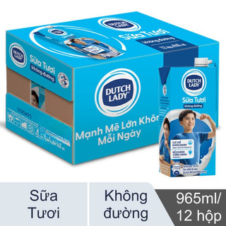[Sỉ Thùng 965ml] Sữa Tiệt Trùng Dutch Lady Cô Gái Hà Lan Không Đường Và Có Đường Thơm Ngon Bổ Dưỡng