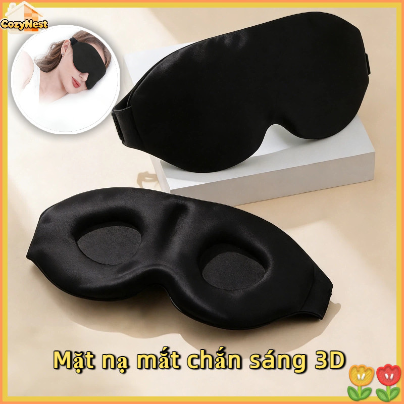 Bịt Mắt Ngủ 3D Cao Cấp Ôm Sát Mặt, Vải Mềm Không Áp Lực - Thích Hợp Ngủ Trưa, Đi Máy Bay, Xe Hơi
