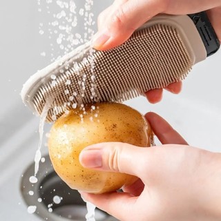 Bàn chải chà rau củ quả có thể uốn cong Dụng cụ nhà bếp để làm sạch khoảng cách