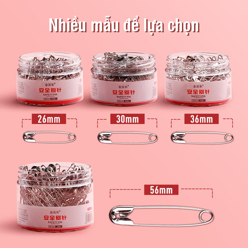 Kim băng mini cài áo - Set 120 chiếc đầy đủ kích cỡ lớn, vừa, nhỏ, chất lượng cao, tiện dụng cho mọi gia đình