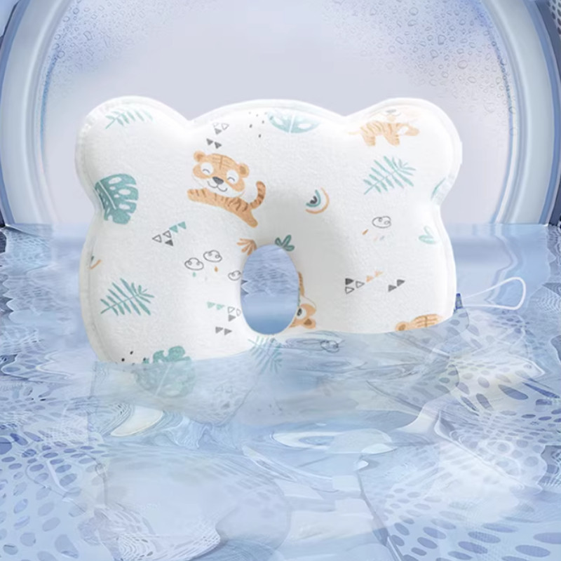 Gối định Hình đầu Cho Bé Họa Tiết,Vải Cotton,Thông Thoáng Và Chống Mồ Hôi,Định Hình đầu Tròn đều