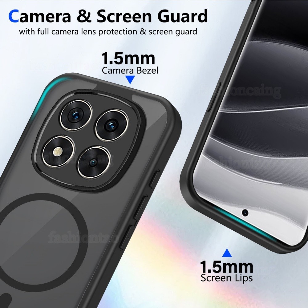 Ốp Lưng Cho Redmi Note 15 Pro Plus Note15 Pro Note15Pro + Note15ProPlus 4G 5G Slim PC Acrylic Vỏ Điện Thoại Từ Tính Với Áo Giáp Sạc Không Dây Bảo Vệ Chống Sốc Ốp Lưng Cứng