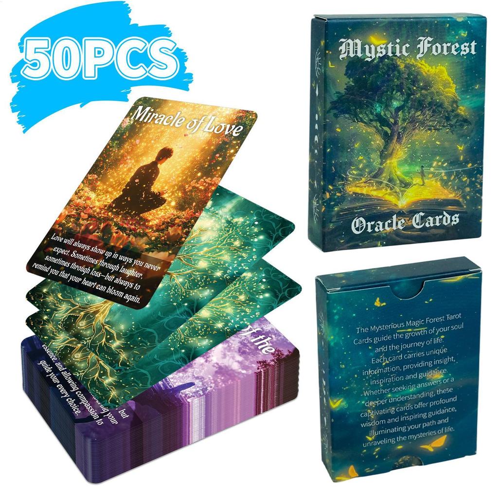Mystic Forest Oracle Cards Hướng dẫn tinh thần & Bộ bài tăng trưởng linh hồn 50 chiếc Thẻ Oracle cho truyền cảm hứng hàng ngày saixit2vn