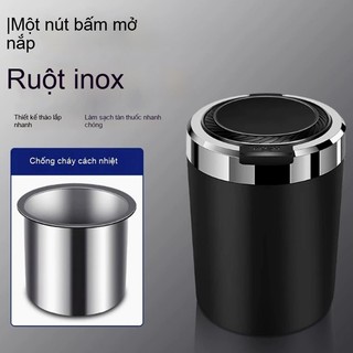 Gạt tàn thuốc lót inox, vỏ ABS chống cháy, nắp mở tự động, đèn LED ban đêm.