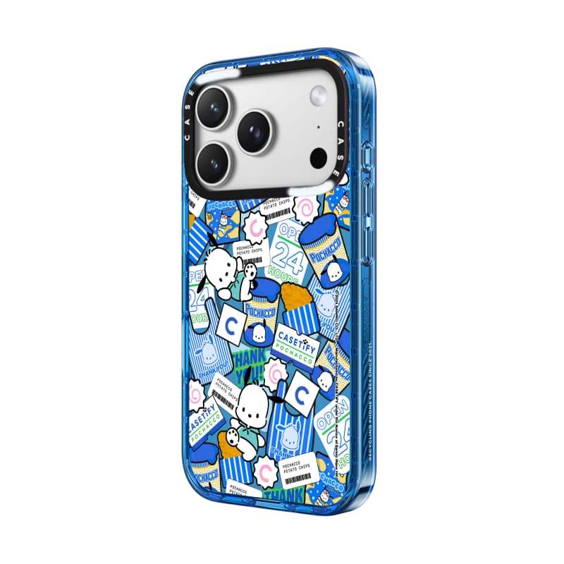 CASECASE X Pochacco Sticker Case Black / Sky Blue / Pink Fizz Candy Collection Màu sắc trong suốt cứng hút từ tính Vỏ tác động cho Apple IPhone 13 14 15 16 17Pro Max Plus Có hộp