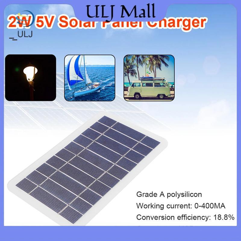 Bảng điều khiển năng lượng mặt trời ULJ 2W có USB Chống nước Đi bộ đường dài và cắm trại Pin di động Sạc điện thoại di động Bảng sạc ngân hàng 5V.