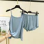 Shop Modal Bộ Đồ Ngủ Nữ Dây Đeo Bên Trong Quần Short Đáy Áo Sơ Mi Rời Loungewear Bộ Đồ Hai Mảnh