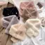 Hộp Snood Lông Thỏ Ấm Áp cho Bé Gái, Phong Cách Hàn Quốc, Chống Gió và Sang Trọng