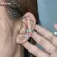 Tai kẹp zircon lấp lánh cho nữ, phù hợp làm trang sức cưới không cần xuyên da