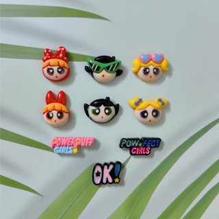 Set Charm Powerpuff Girls Đủ Bộ – Blossom Bubbles Buttercup Chibi, Phụ Kiện Trang Trí Dép CroSS Xinh