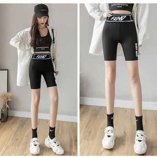 Năm Điểm / Chín Điểm Mùa Xuân Mùa Hè Quần Legging Mỏng Mặc Ngoài Nữ Ôm Hơn Nhìn Bụng Quần Da Cá Mập Eo Cao Phù Hợp Với Quần Tập Yoga