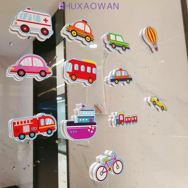 ZHUXAOWAN Đồ chơi tắm xếp hình trẻ em, Thuyền ô tô EVA Phòng tắm Chơi đồ chơi trò chơi dưới nước, Đồ chơi chơi chơi dưới nước DIY Miếng dán đồ chơi xếp hình bồn tắm mềm mại nổi Đồ chơi trẻ em Quà tặng