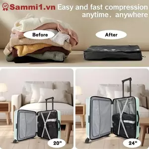 Túi hút chân không hành lý tái sử dụng ZK Tiết kiệm không gian 60% - Lưu trữ nén du lịch VN