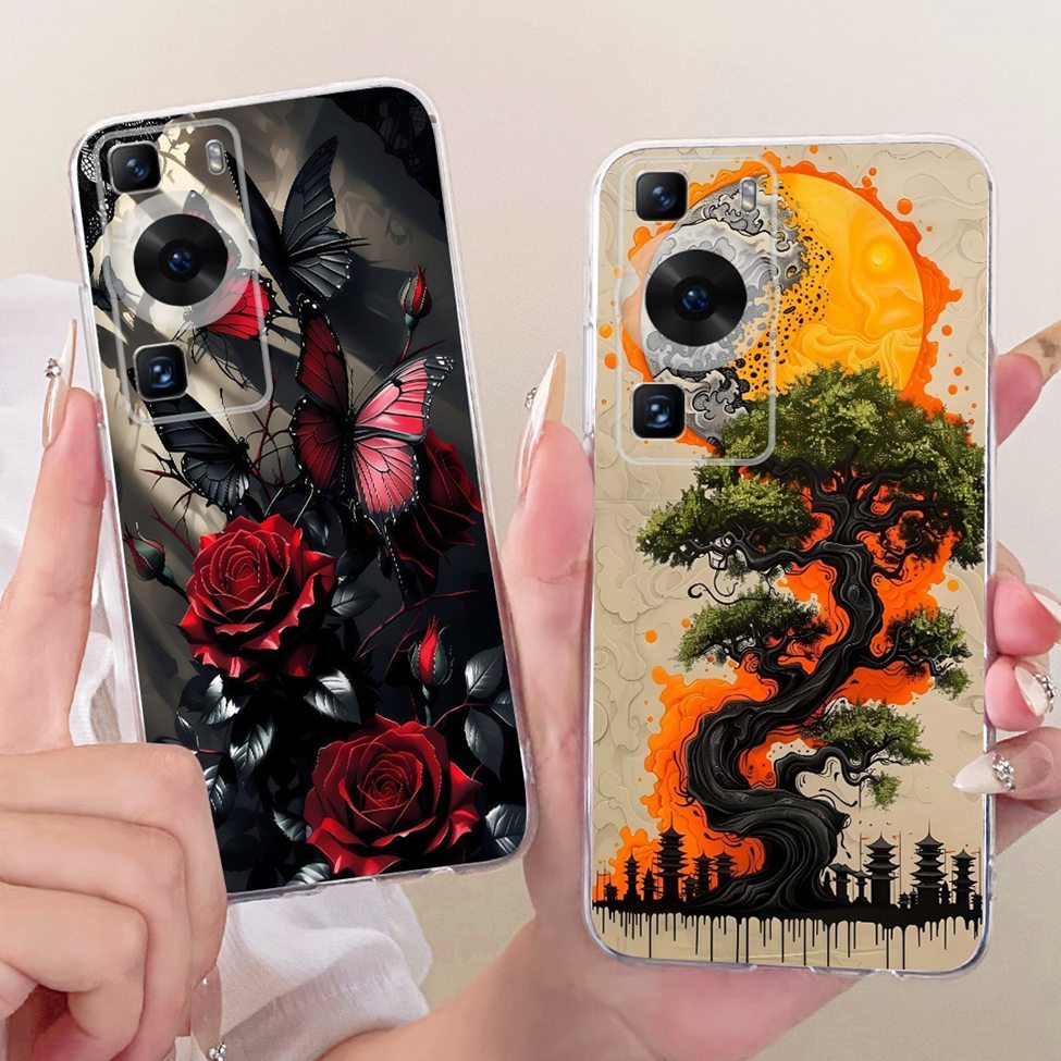 Ốp lưng trong suốt Huawei P60 Mèo dễ thương Thời trang Bướm Vỏ sơn ngộ nghĩnh Huawei P60 Pro MNA-AL00 MNA-LX9