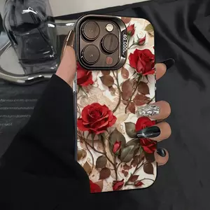Hoa hồng đỏ cho iPhone17ProMax17Air17Pro đầy đủ màu sắc bạc trường hợp điện thoại 16 trường hợp cứng 15