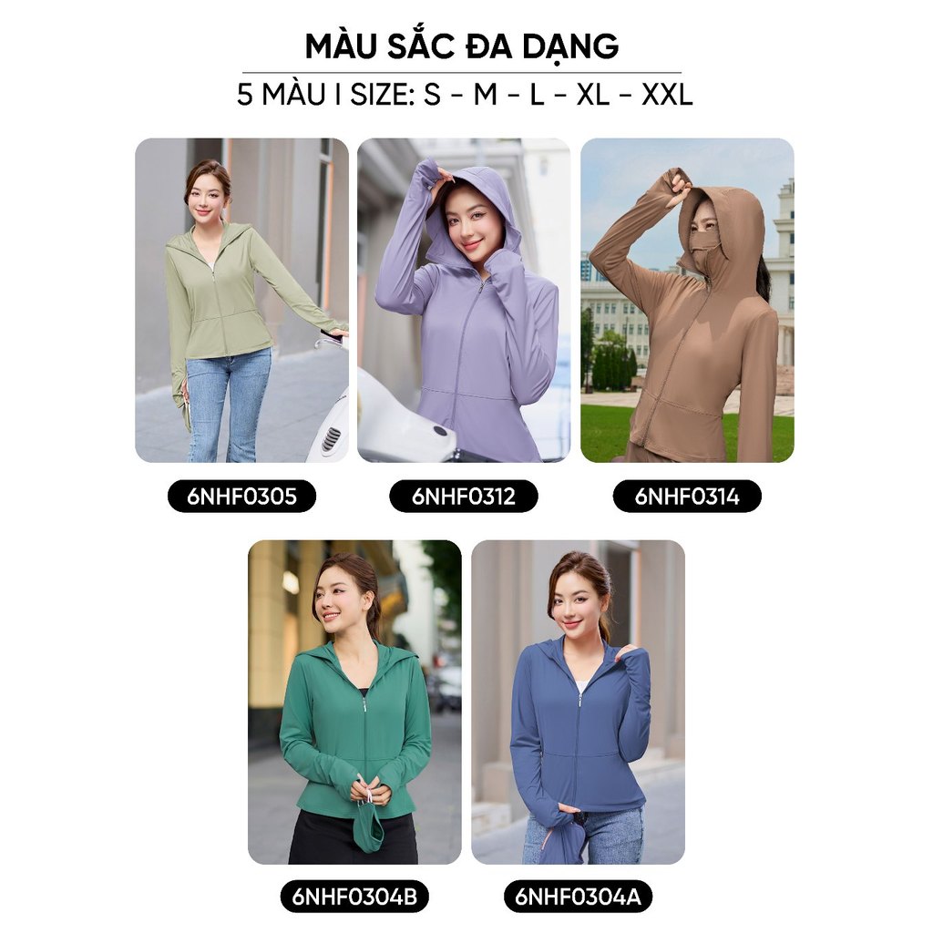 Áo chống nắng nữ CARDINA 2 lớp chất liệu Icetext chống tia UV hiệu quả 6NHF03
