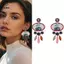 Vòng cổ và bông tai boho vintage với họa tiết chim bay và giọt nước trên hợp kim, phù hợp cho tiệc tùng